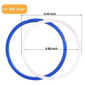 MIRUMIO 2 Pack Sealing Ring 6qt for Instant Pot Sealing Ring for 6 & 5qt Insta Pot, Food-grade Silicone Seal Rings Replacement for Instant Pot 6 Quart, Gasket for Instantpot Sealing Ring 6 qt Clear, Blue