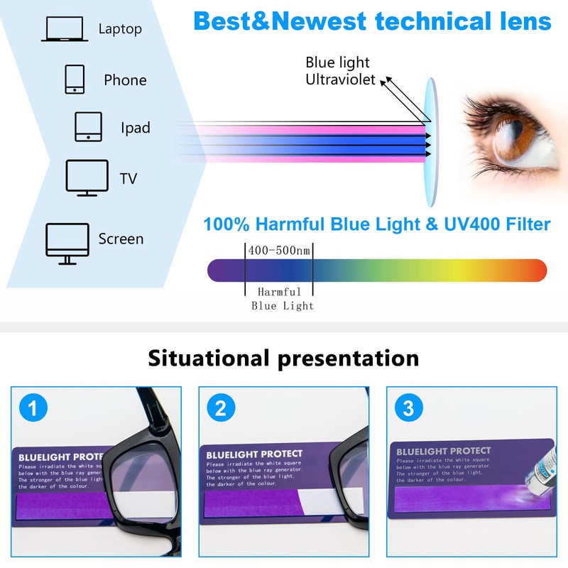 REAVEE REAVEE 3 Pack Oprah Style Reading Glasses Blue Light
