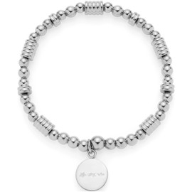 JEWELS BY LEONARDO Armband Elisabeth • elastische Arm-Kette aus silberfarbenem Edelstahl • Mix aus verschiedenen Metallkugeln • 19 cm Länge • Schmuck Geschenk für Frauen • 024841