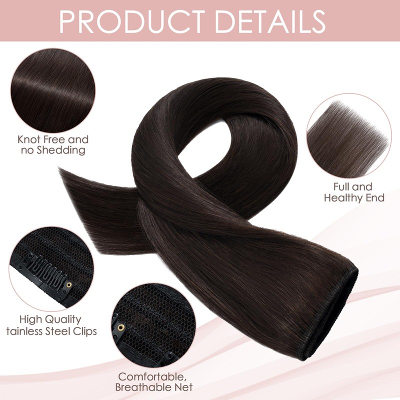 THD Clip-in Extensions, Real Hair, Pack of 1, 5 Clips