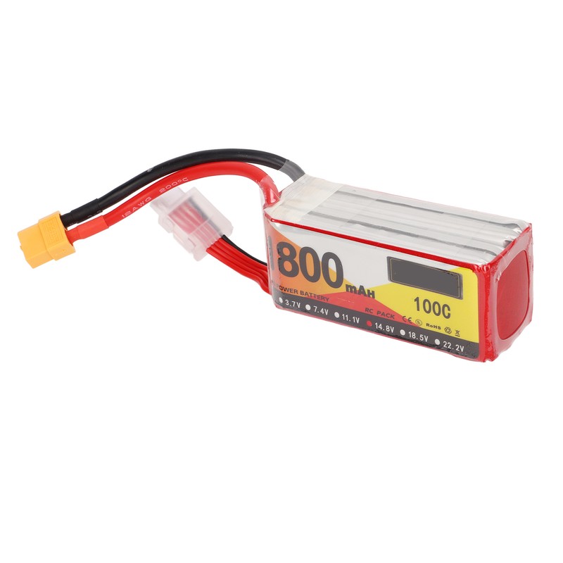 1800mAh Lipo Battery 100C Discharge Rate 14.8V 4S XT60 Plug
