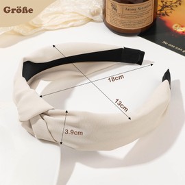 EUDUQ Pack of 4 Women's Headbands, 4 Colours Headbands for Women, Retro Style Headband, Cute Hair Accessories, Leopard Print Headband, Wide Knot for Women and Girls