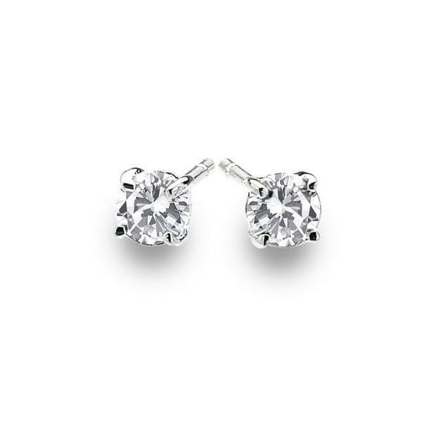 Sterling Silver Cubic Zirconia Stud Earrings for Women, Diamond-Style Sparkle,