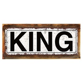 Homebody Accents Framed King 6"x16" Metal Sign, Rustic, Man Cave, Castle, Hand-Crafted from Reclaimed Materials