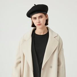 Gajaous Vintage Berets for Women, 100% Wool French Beret, Adjustable Berets for Women, Girls, Ladies, black