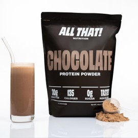 ALL THAT! NUTRITION Chocolate Whey Protein Powder, 30G of Protein, Low Calorie & Fast-Absorbing, 0 Sugar, Soy-Free & Gluten-Free Protein Powder, 30 Servings