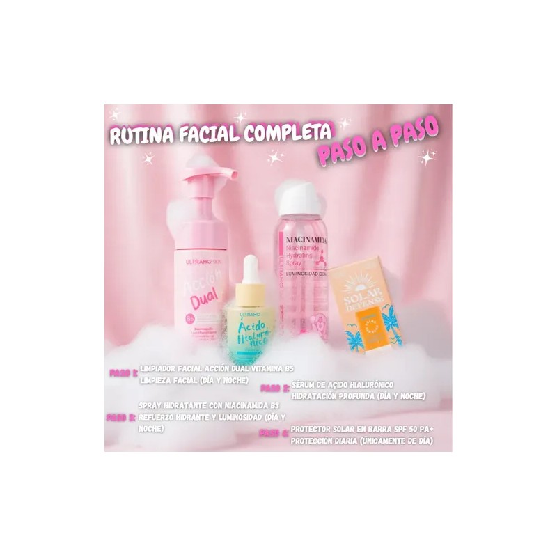Kit Rutina Facial Completa Ultramo Hidratación Y Protección