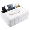BTSKY PU Leather Household Office Rectangular Tissue Box with Remote