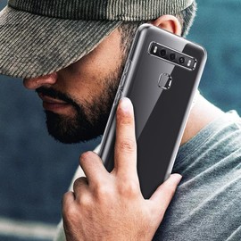 Dioxide Case for TCL 10 5G UW with Screen Protector, Full Body Protection Transparent Silicone Bumpers Shockproof Case