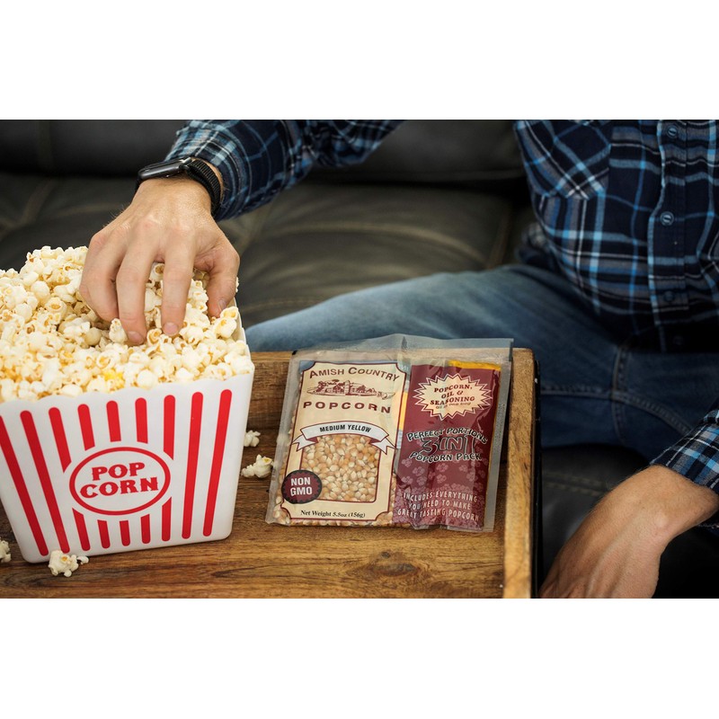 Amish Country Popcorn | All-In-One Medium Yellow Kernel Popcorn Packs