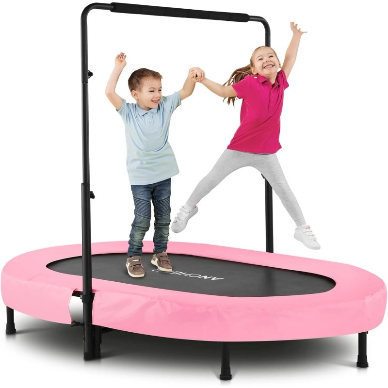 Unbranded Foldable Trampoline, Mini Rebounder Trampoline with Adjustable Handle, Exercise~