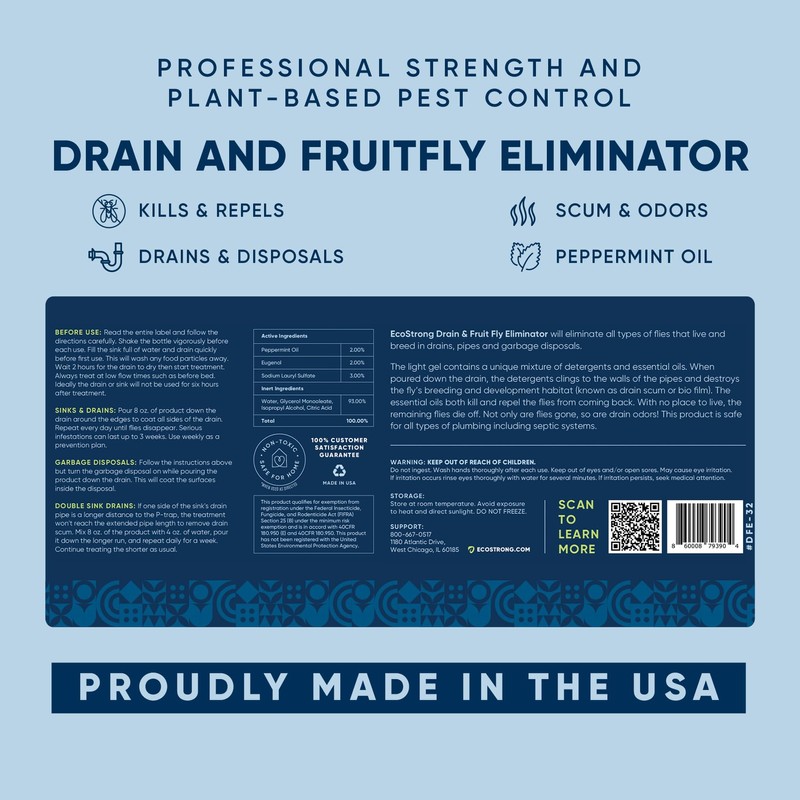 Fruit Fly Drain Treatment | Drain Fly Eliminator | Eliminates