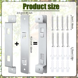 2 Sets of Bird House Brackets, Steel Bird House Mounting Bracket with Screws and Drywall Anchors, Bird Feeder Hanger Bracket Mounting Plate for Securing Bird Houses Nesting Boxes
