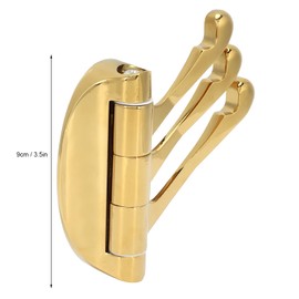 Foldable Towel Hook, Solid Metal Swivel Hook Heavy Duty Swing Arm Triple Coat Hook with Multi Three Foldable Arms Towel/Clothes Hanger for Bathroom Wall Mount Brushed Nickel Gold
