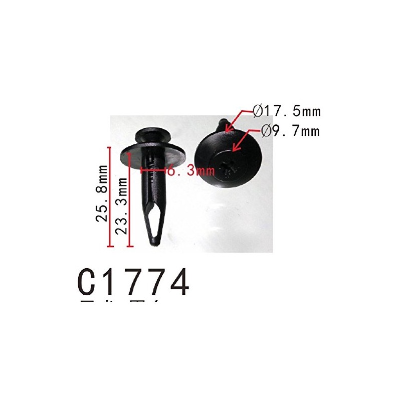 Autobahn88 Rocker Panel Molding Clip, kompatibel mit Ford (OEM: W705848S300)