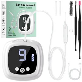 Ear Vacuum Wax Remover, Ear Wax Removal Kit with 9 Levels Strong Suction, Electric Ear Wax Remover Ear Vacuums, USB Rechargeable Reusable Ear Suction Vacuum Tool
