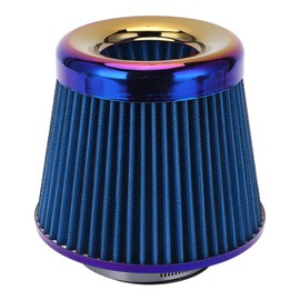 Aramox Air Intake Filter, Universal 76mm Cone Accessory for Car, Washable and Reusable (Blue)