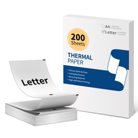 COLORWING Thermal Paper 8.5 x 11 US Letter for Portable Printer, Compatible with M08F, M832 and Other Letter Portable Printer, Continuous Folding Thermal Paper - 200 Sheets