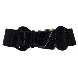 eVogues Plus Size Leatherette Elastic Fashion Belt Black - One Size Plus