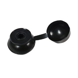 TERF® M6 x 20mm Black Flexible PVC Hinged Roofing Sealing Washer & Cap Cover M6 (6mm) X 20mm To Fix Roof Sheeting To Timber Sub Frames For Weatherproof Sealing Protecting - Pack of 20