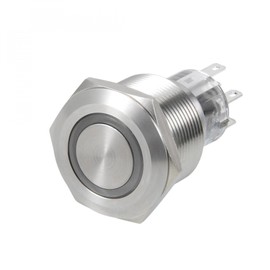 uxcell Latching Metal Push Button Switch 22mm Mounting Dia DPDT 2NO 2NC 24V Green LED Light