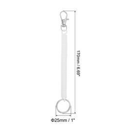 [PATIKIL] Book Stretchable Key Chain Key Chain Drop Proof Anti-lost Coil Strap Telescopic Spiral Cord, white