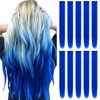 TOFAFA 22 inch Colored Hair Extensions, Colorful Party Highlights Hairpiece