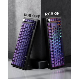 x XVX Shine Through PBT Keycaps, Custom Keycaps 60 75 100 Percent OEM Profile, Doubleshot Key caps Set for 61/64/68/84/87/100/104/108 Gaming Mechanical Keyboard, Gradient Purple