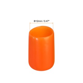 Rebower 50 Pack Screw Thread Protector Cover Rubber End Caps, [for Screw, Bolt, Rod End Cap] - 1/2 inch(12mm) Inner Dia/Orange
