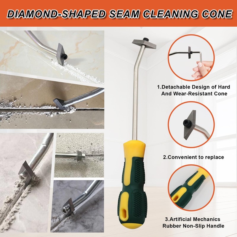 Grout Removal Tool Set, Heavy Duty Grout Saw with Replaceable