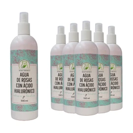 Agua De Rosas Con Acido Hialuronico Limpia (Pack 6)