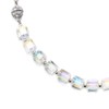 COOLSTEELANDBEYOND Crystal White Rainbow Cube Navette Beads Necklace, Rhinestones Magnetic