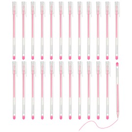 PATIKIL 24 Pcs Colored Gel Pens, 0.5mm Fine Point Pastel Gel Pens High Light Ink for DIY Projects Painting Journaling Notebook Black Paper Drawing, 16cm Length Pink Ink