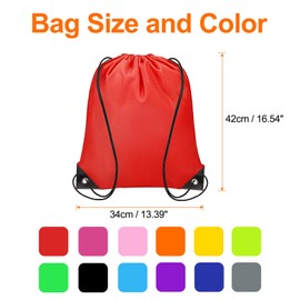 HARFINGTON 30pcs Drawstring Bags Draw String Backpack Bulk Polyester Sport Draw String Bag Gym Sack Cinch Tote String Backpack for Gym Party Sport Trip Swimming Beach, 10 Colors