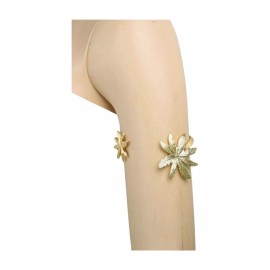 Unbranded Women Gold Metal Upper Arm Cuff Bracelet Palm Tree Flower Adjustable Fit Size