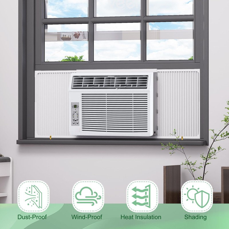 Memrita Window Air Conditioner Side Panels with Adjustable Frame, Universal