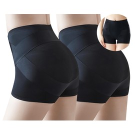 [Tophana] ガードルショーツ 骨盤ガードル 【瞬間ヒップアップ・骨盤補正・履くだけで美しいボディライン】 ガードル 産後ガードル 補正ショーツ ペチパンツ 補正ショーツ 補正下着 ショーツ レディース 着圧 巻き込み防止 ヒップアップ (L, ブラック*2)