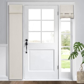 HOMEIDEAS Sidelight Curtains for Front Door, Side Door Window Curtains, Front Door Curtains for Small Window, Privacy Door Shades Thermal Insulated Door Window Covering, 1 Panel, W12 X L68, Cream