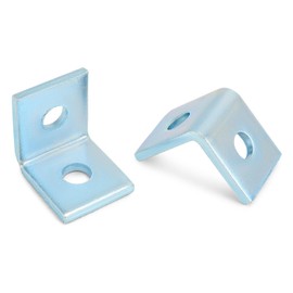 QWORK 20 Pack 2 Hole L-Shaped Connector Bracket - Compatible with All 1-5/8" Strut Channels, 1/2" Bolt, 90 Degree Angle