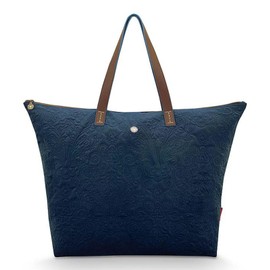 PiP Studio [W0724] Tote Bag Velvet Quiltey Days Blue 66 x 20 x 44 cm, blue