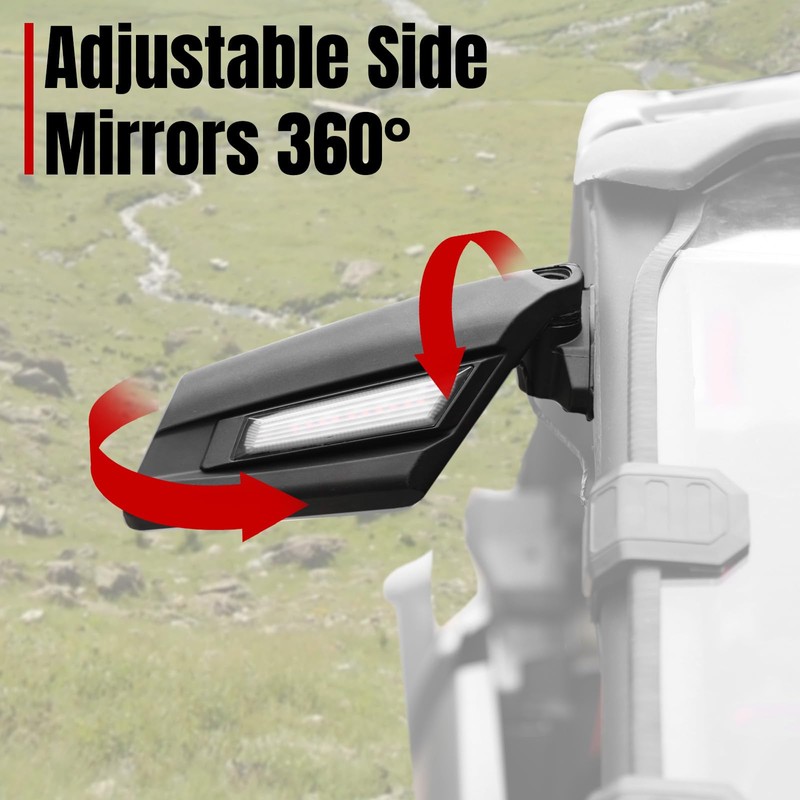 A & UTV PRO Maverick X3 Side Mirrors with Led