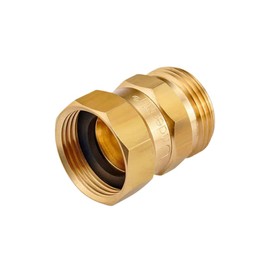 Underhill Garden Hose Nozzle Connector 1” Attachment for a Kink Free Rubber Hose, Brass Fittings, Twist-Ease, HSF-100
