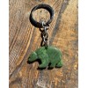 Unbranded 35mm Genuine Natural Nephrite Jade Carved Bear Keychain