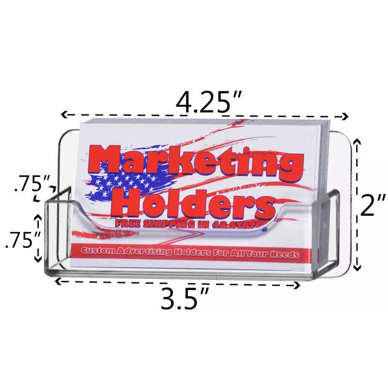 Marketing Holders Single Pocket Horizontal Wall Mount Business Card Holder