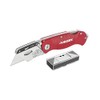 Husky Folding Lock-Back Utility Knife, Red with 10-Blades