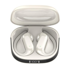 DUSONLAP Open-Ear Headphones, Wireless Earbuds with Ear Hooks, HiFi Stereo Open Ear Headphones White