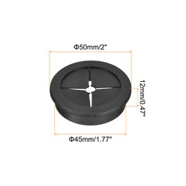 QUARKZMAN 1 Piece Cable Grommet, 1-3/4 Inch (45 mm) Desk Feed-Through Flexible Rubber Ring Cable Grommet Cap for Office Computer Desk Cable Organiser, Black