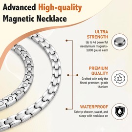 Magnetic Titanium Necklace for Women & Men, Ultra Strength Magnets
