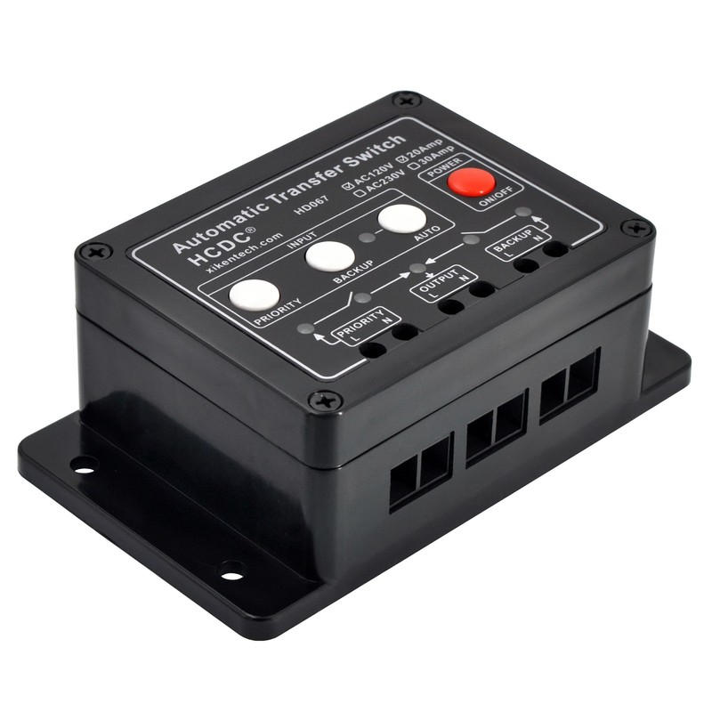Automatic Transfer Switch, AC120V 20Amp, ATS Auto Transfer Switch, HCDC