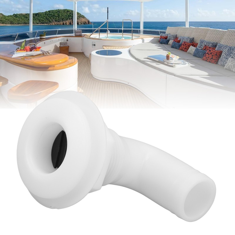Marine Thru Hull Connector Leakproof Ergonomic Reliable Rugged 90° Thru